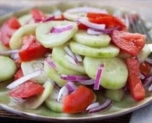 Marinated Cucumber, Onion, and Tomato Salad